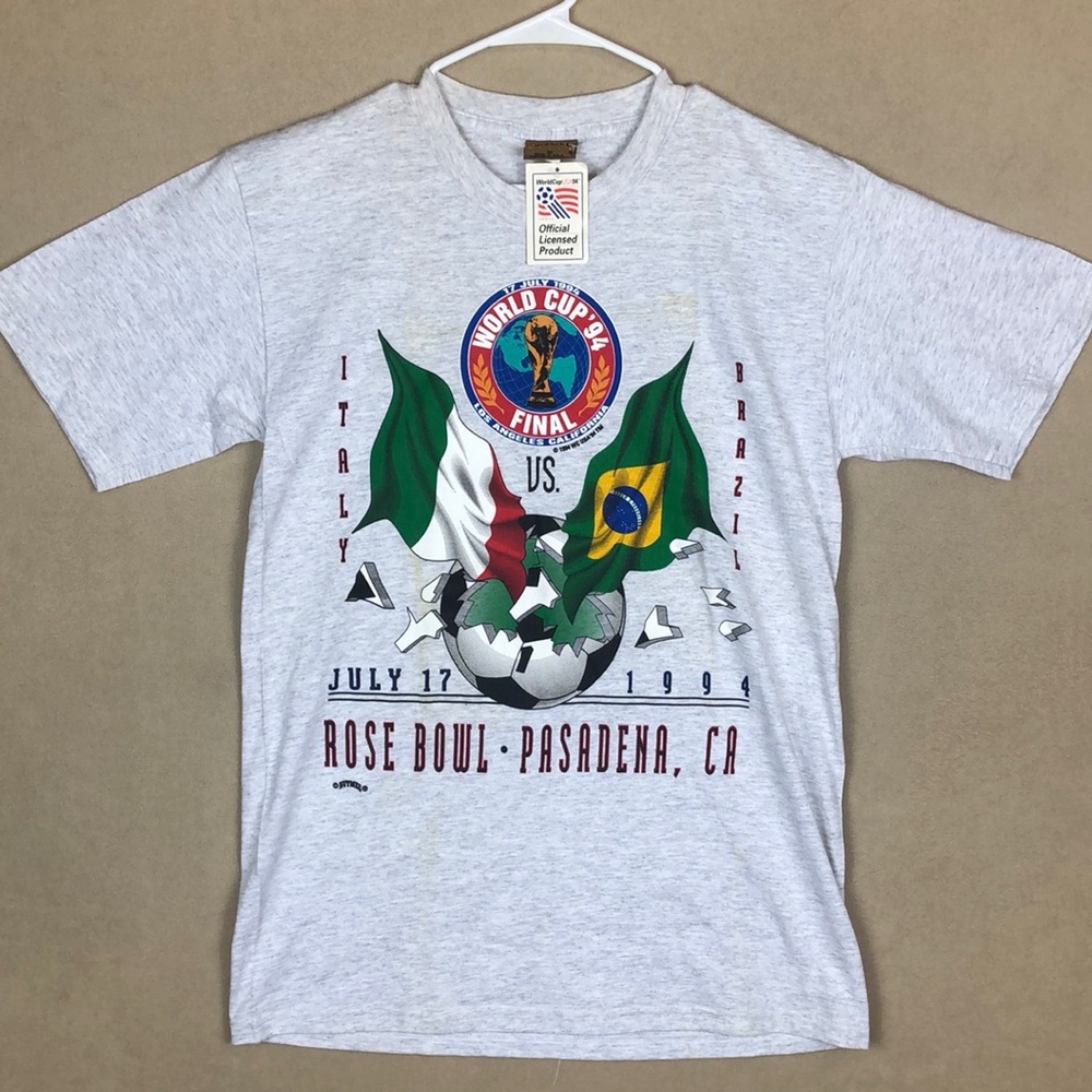 Vintage 1994 Fifa World Cup Rosebowl Pasadena Short Sleeve Shirt Mens size M NWT